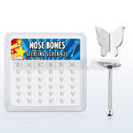 nbvbtf36 box w silver nose bones w 4.2mm flying butterfly tops