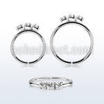 nhdm 925 silver seamless nose ring 1.5mm prong set color crystals