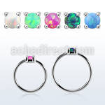 nho2 silver nose ring w 2mm synthetic opal casting prong set