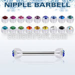 npajb4 steel nipple barbell w 5mm bio flex crystal balls