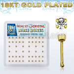 npbgc gold plated silver nose bones with 1 8mm prong crystals