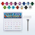npbms silver nose bones with 1 4mm assorted prong crystals