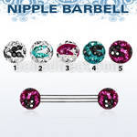 npfr5c 316l steel nipple shield w 2 5mm multi crystal balls