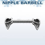 npsh16 surgical steel nipple barbell w small wings on both side