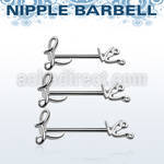 npsh18 surgical steel nipple barbell, 14g with love word