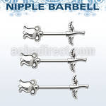 npsh3 surgical steel nipple barbell in a tulip design