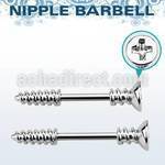 npsh5 316l steel nipple barbell w cross screw top screw tip