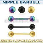 nptfo5 anodized steel nipple barbell w 5mm frosted steel balls