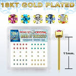 npygm box w 52 silver bend it nose studs w 1.8mm set crystal