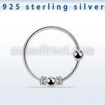 nr11 silver nose hoop with wire design and 2mm fixed ball