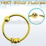 nr11rg balinese wire designed gold silver nose hoop w 2mm ball