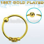 nr15rg 18k gold silver nose hoop with a balinese wire design
