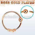 nr15rs rose gold silver nose hoop with balinese wire design