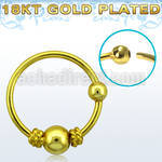 nr17rg balinese wire designed gold silver nose hoop w 3mm ball