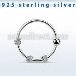 nr27 sterling silver nose hoop with twisted wire design