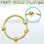 nr27rg tri twisted wire designed gold silver nose hoop w ball