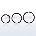 nr31blo black silver seamless nose hoop, 18g w 3mm opal ball