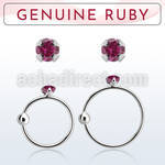 nrge5 925 silver nose hoop w 2mm prong set ruby stone