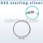 nrs33 silver nose hoop with 2mm double ball diameter 8mm