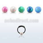 ns01blo black silver endless nose hoop w 3mm synthetic ball 8mm