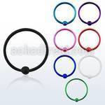 ns06bl color plated sterling silver nose hoop with ball