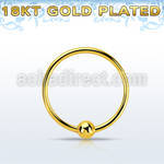 ns06rg sterling silver nose hoop with 18k gold plated ball