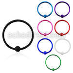 ns07bl color plated silver nose hoop with ball diameter 12mm