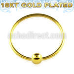 ns07rg sterling silver nose hoop with 18k gold plated ball