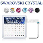 ns9mxsw 925 silver nose studs assorted swarovski crystal