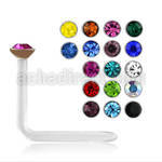 nsac2 clear acrylic nose stud with a 1 5mm round crystal top