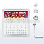 nsbxpbc box of silver nose studs w 1 4 1 5 2mm crystal tops