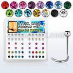 nscb25xm box of 316l steel nose screws w 2 5mm bezel crystal tops
