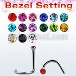 nscb 316l steel nose screw with bezel round crystal top
