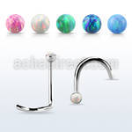 nscop18 steel nose screw, 18g w 1.5mm round synthetic opal top