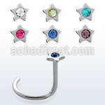 nscstc polished 316l steel nose screw with star top w crystal
