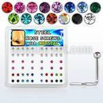 nscxm box of 316l steel nose screws with 2mm crystal tops