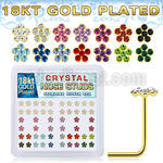 nsflbxsg 18k gold plated silver nose studs assorted color