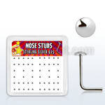 nsmx3 box w 52 pcs. of silver nose studs w 2mm flat round tops