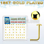 nsmx3rg 18k gold plated silver nose studs w 2mm flat round tops