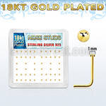 nsmx5rg silver nose studs w 18k gold plating 1mm flat tops