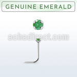 nspge10 925 silver nose stud w a emerald stone