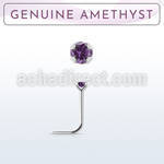 nspge1 925 silver nose stud w a amethyst stone
