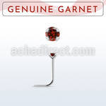 nspge2 925 silver nose stud w a garnet stone