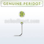 nspge4 925 silver nose stud w a peridot stone
