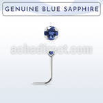 nspge9 925 silver nose stud w a blue sapphire stone