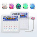 nspo15 box w silver nose stud w prong set 1.5mm synthetic opal