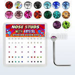 nsrdbxm box of silver nose studs with 1 5mm assorted crystals