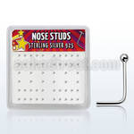 nssvbx box of silver nose studs with 1 5mm silver ball top