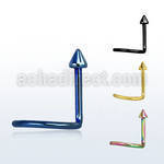 nstcn anodized 316l steel nose stud with 2mm cone shaped top