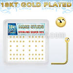 nsx18b2 box of gold silver nose studs w 2mm ball shaped top